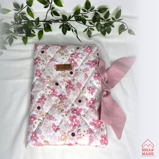Quilted Bow Book Sleeve - Blossom Whisper