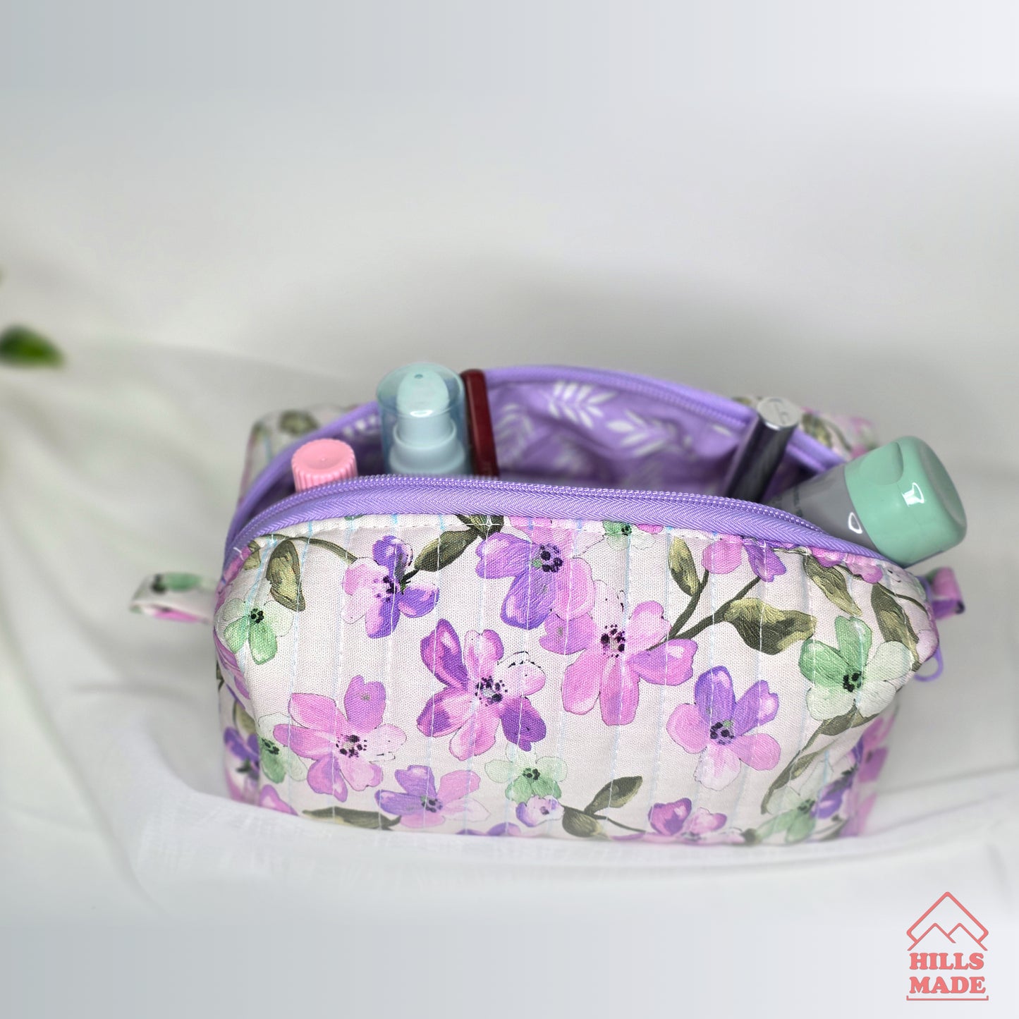 Cosmetic Bag - Purple floral
