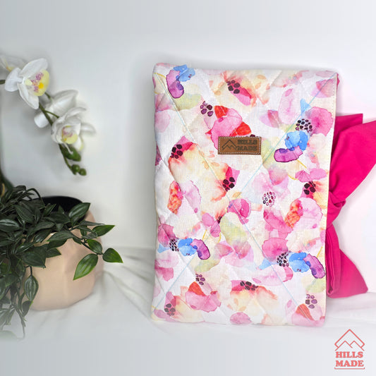 Quilted Bow Book Sleeve - Pink Spring